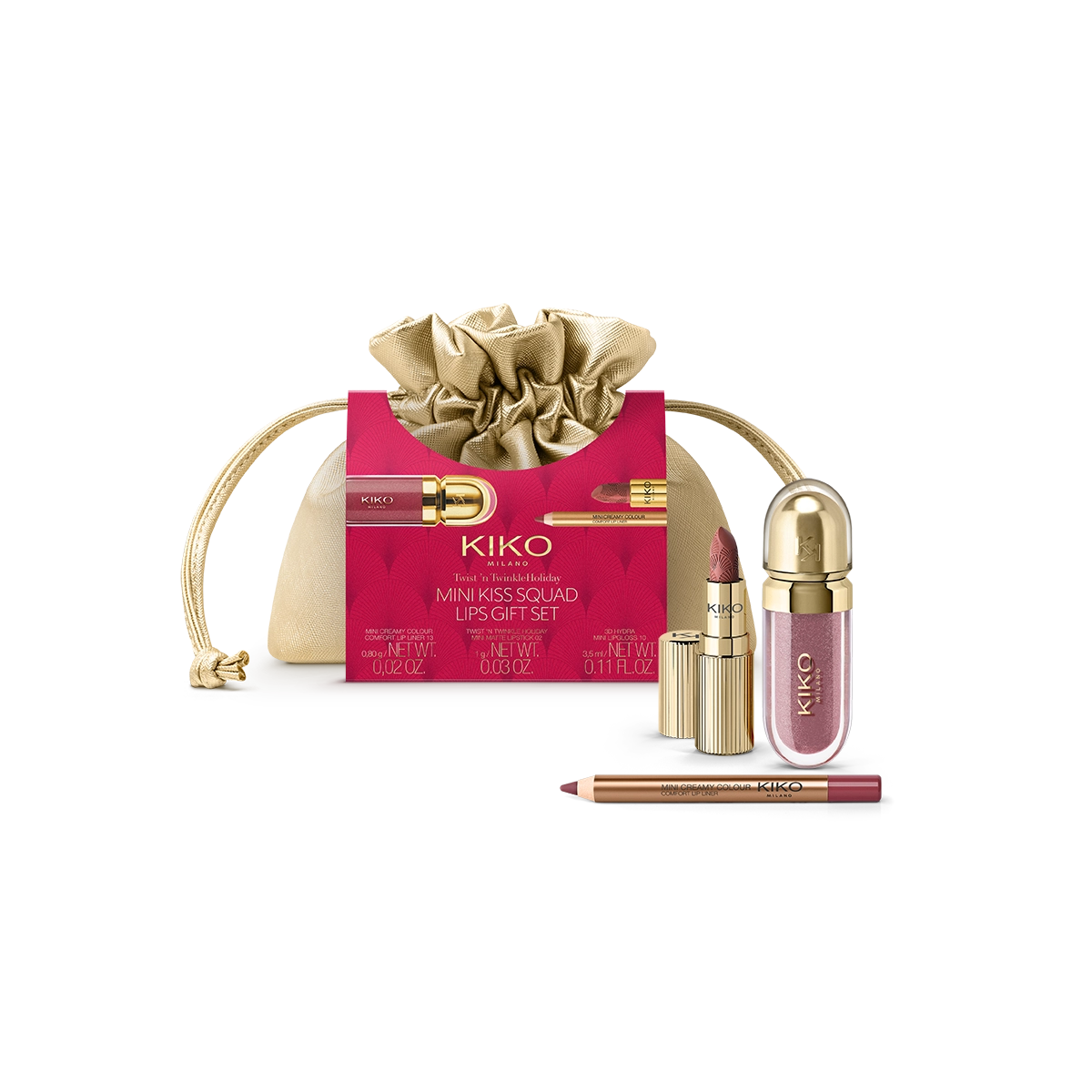 Twist 'N Twinkle Holiday Mini Kiss Squad Lips Gift Set 01