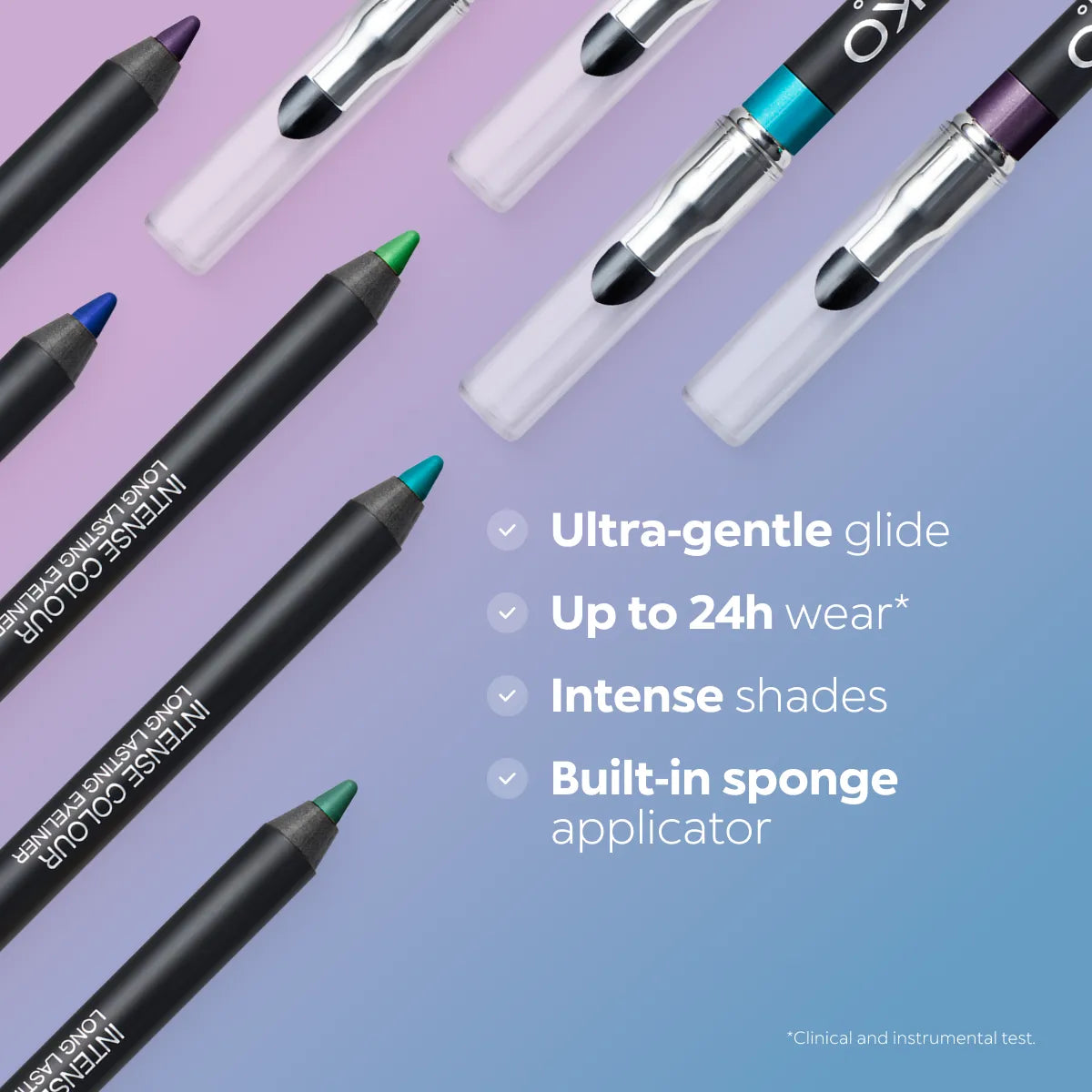 Eyeliners - Intense Colour Long Lasting Eyeliner - 06 Mat Ebony | KIKO
